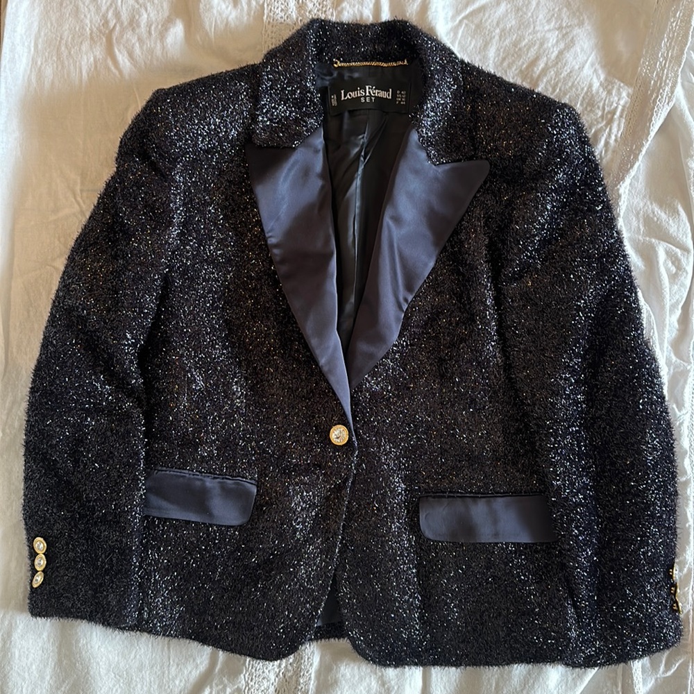 Louis Feraud blazer navy blue size 12. NWT.